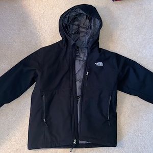 North face coat jacket hood with Velcro wrist sleeves